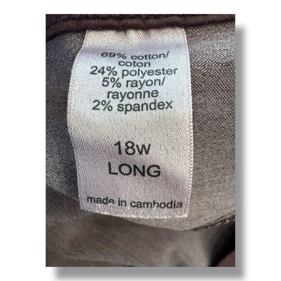 Maurices Maroon Chino Pants Casual Comfort Stretch Plus Woman’s Size 18w Long - Picture 7 of 12